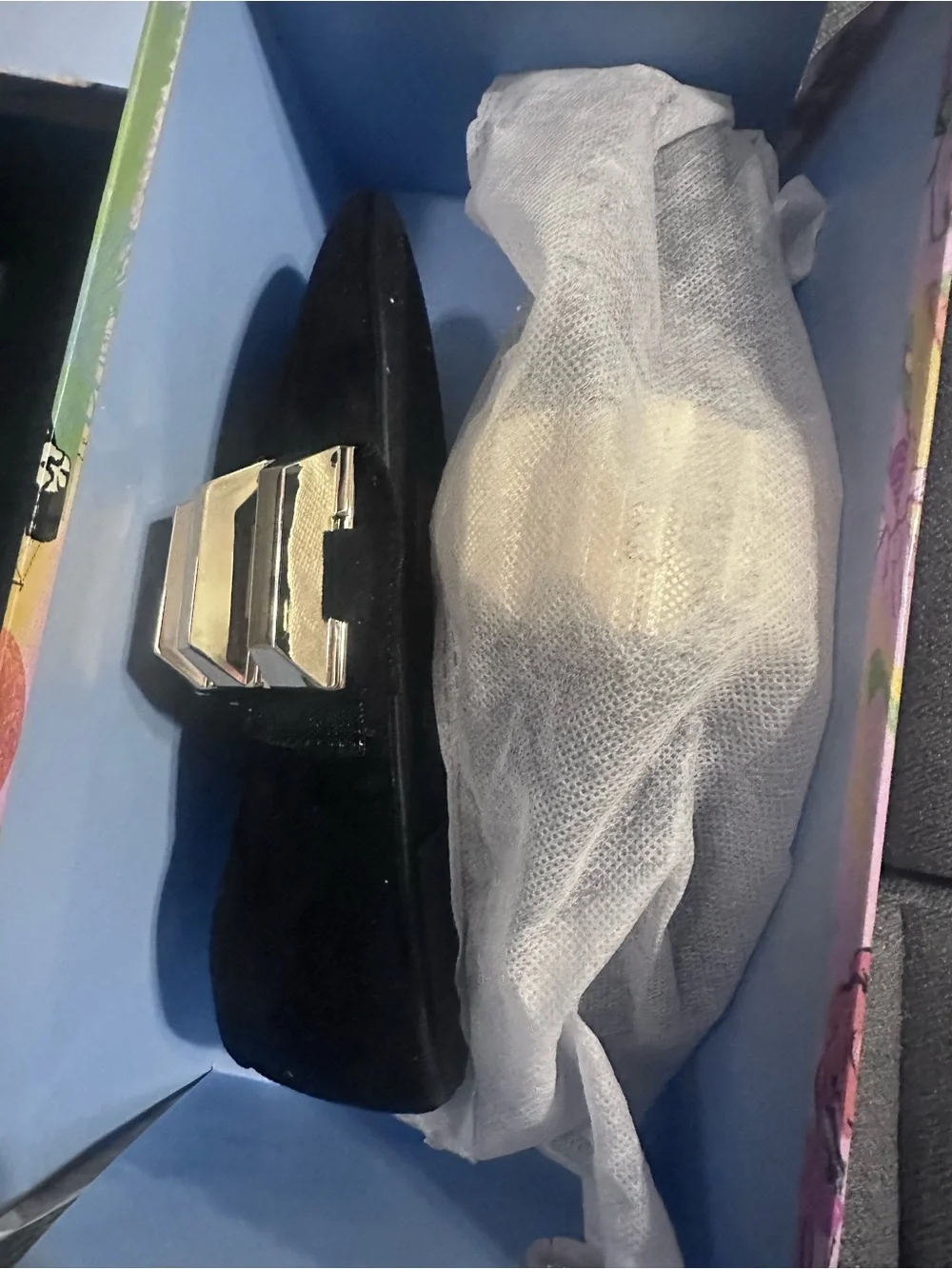 Jeffrey Campbell Rigid Ballet Flat – Black Suede/Gold – New With Box